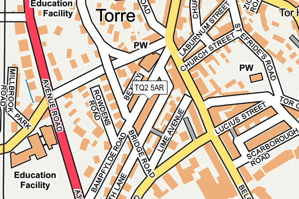 TQ2 5AR map - OS OpenMap – Local (Ordnance Survey)