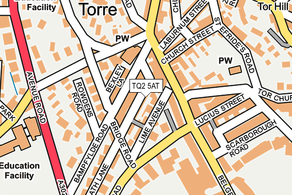 TQ2 5AT map - OS OpenMap – Local (Ordnance Survey)