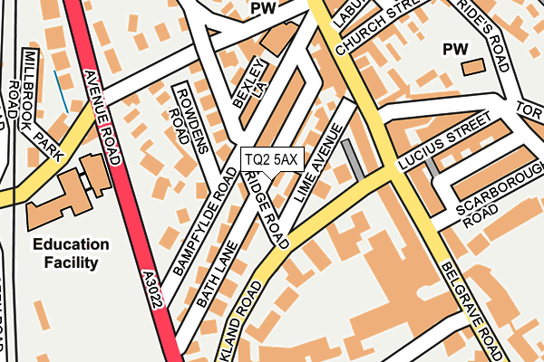 TQ2 5AX map - OS OpenMap – Local (Ordnance Survey)