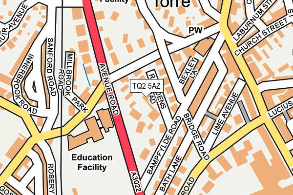 TQ2 5AZ map - OS OpenMap – Local (Ordnance Survey)