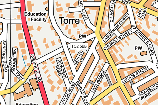 TQ2 5BB map - OS OpenMap – Local (Ordnance Survey)