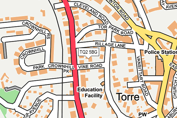 TQ2 5BG map - OS OpenMap – Local (Ordnance Survey)