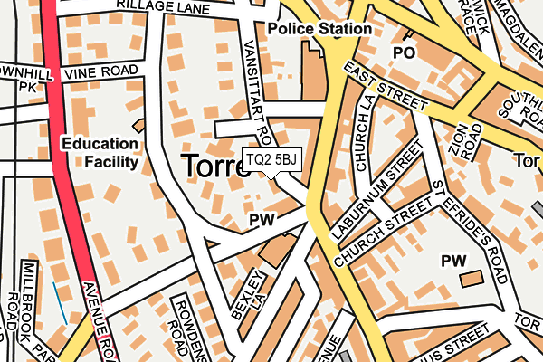 TQ2 5BJ map - OS OpenMap – Local (Ordnance Survey)