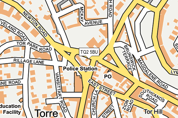 TQ2 5BU map - OS OpenMap – Local (Ordnance Survey)