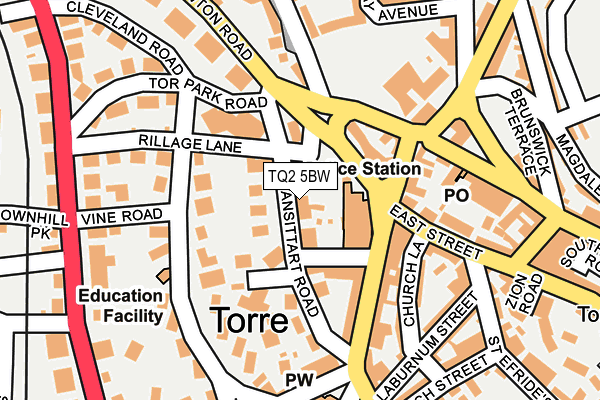 TQ2 5BW map - OS OpenMap – Local (Ordnance Survey)
