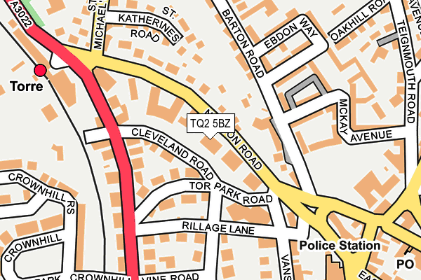 TQ2 5BZ map - OS OpenMap – Local (Ordnance Survey)