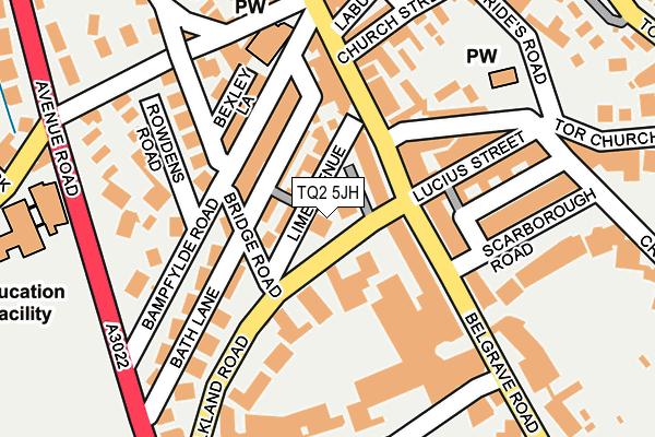 TQ2 5JH map - OS OpenMap – Local (Ordnance Survey)