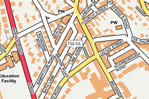 TQ2 5JL map - OS OpenMap – Local (Ordnance Survey)