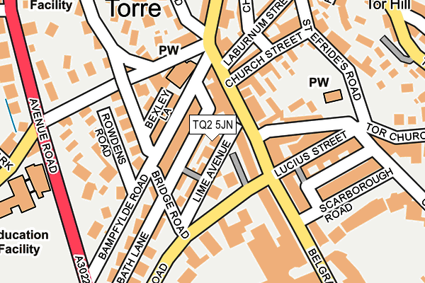 TQ2 5JN map - OS OpenMap – Local (Ordnance Survey)