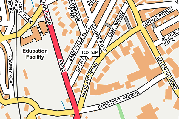 TQ2 5JP map - OS OpenMap – Local (Ordnance Survey)