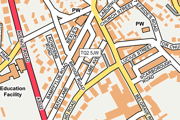 TQ2 5JW map - OS OpenMap – Local (Ordnance Survey)
