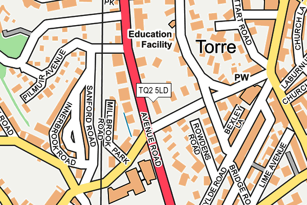 TQ2 5LD map - OS OpenMap – Local (Ordnance Survey)
