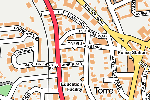 TQ2 5LJ map - OS OpenMap – Local (Ordnance Survey)