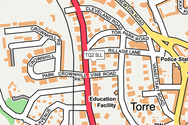 TQ2 5LL map - OS OpenMap – Local (Ordnance Survey)