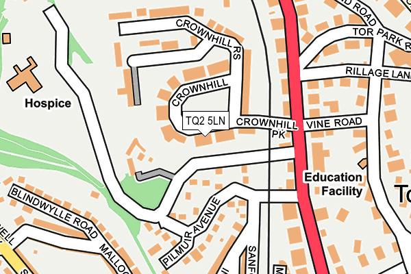 TQ2 5LN map - OS OpenMap – Local (Ordnance Survey)