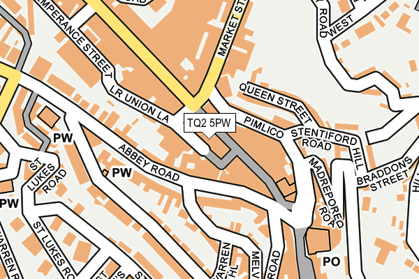 TQ2 5PW map - OS OpenMap – Local (Ordnance Survey)