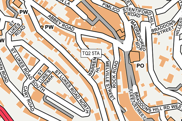 TQ2 5TA map - OS OpenMap – Local (Ordnance Survey)