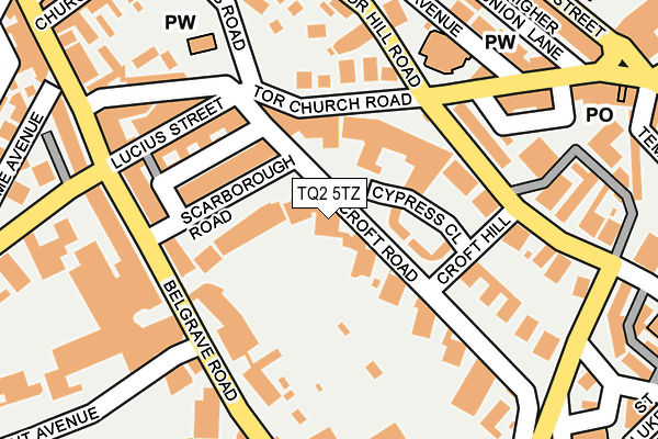 TQ2 5TZ map - OS OpenMap – Local (Ordnance Survey)