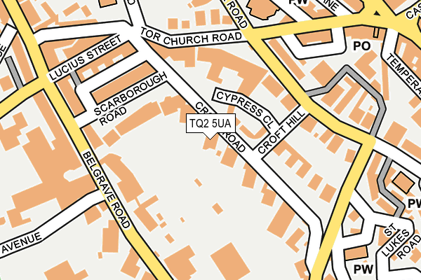 TQ2 5UA map - OS OpenMap – Local (Ordnance Survey)