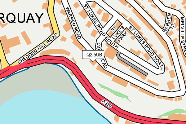 TQ2 5UB map - OS OpenMap – Local (Ordnance Survey)