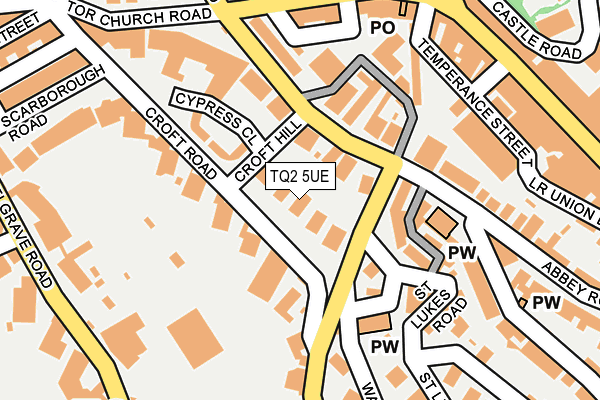 TQ2 5UE map - OS OpenMap – Local (Ordnance Survey)