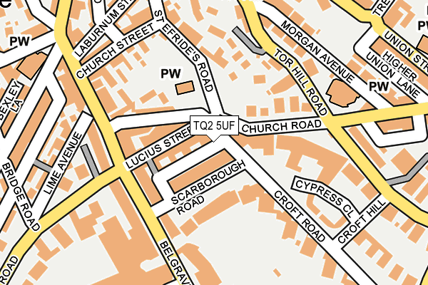 TQ2 5UF map - OS OpenMap – Local (Ordnance Survey)