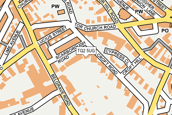 TQ2 5UG map - OS OpenMap – Local (Ordnance Survey)