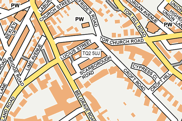 TQ2 5UJ map - OS OpenMap – Local (Ordnance Survey)