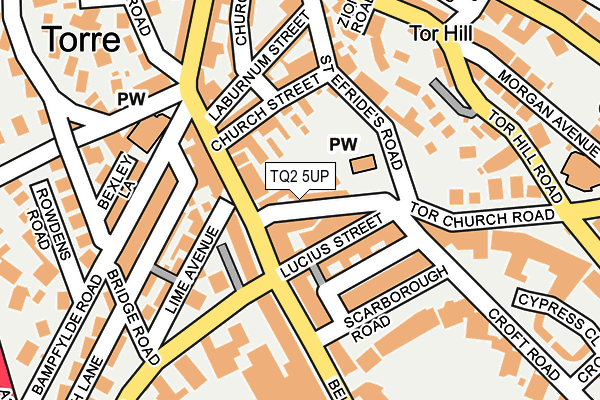 TQ2 5UP map - OS OpenMap – Local (Ordnance Survey)