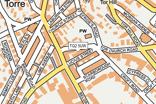 TQ2 5UW map - OS OpenMap – Local (Ordnance Survey)