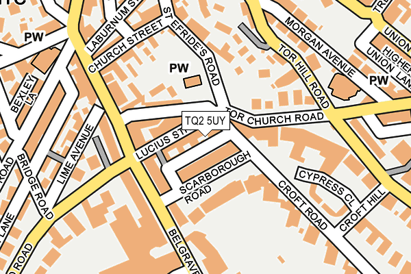 TQ2 5UY map - OS OpenMap – Local (Ordnance Survey)