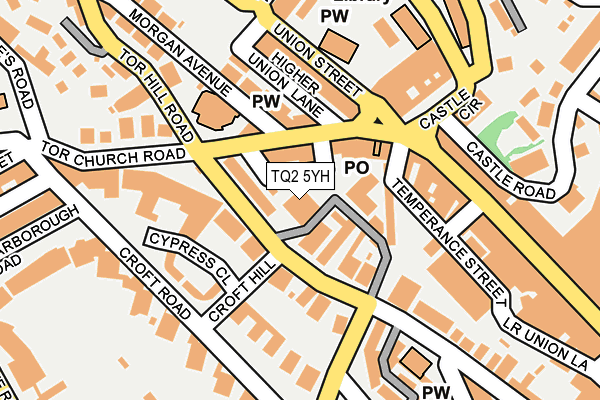 TQ2 5YH map - OS OpenMap – Local (Ordnance Survey)