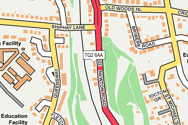 TQ2 6AA map - OS OpenMap – Local (Ordnance Survey)