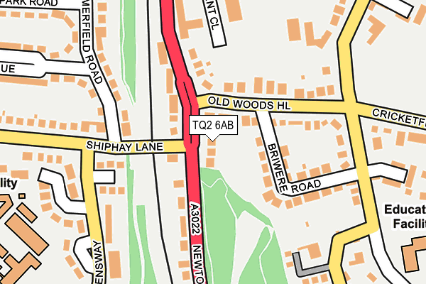TQ2 6AB map - OS OpenMap – Local (Ordnance Survey)