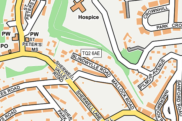 TQ2 6AE map - OS OpenMap – Local (Ordnance Survey)