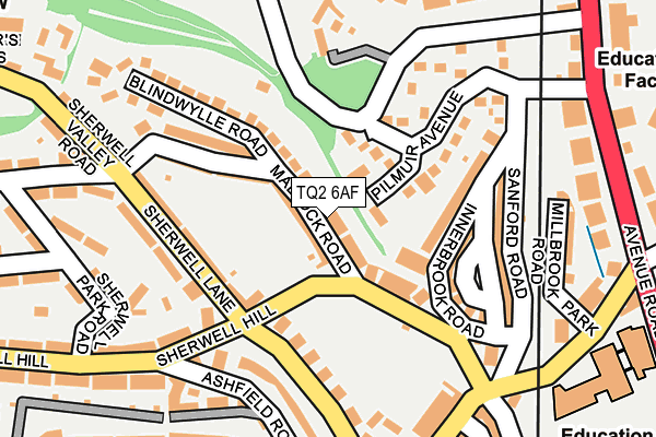 TQ2 6AF map - OS OpenMap – Local (Ordnance Survey)