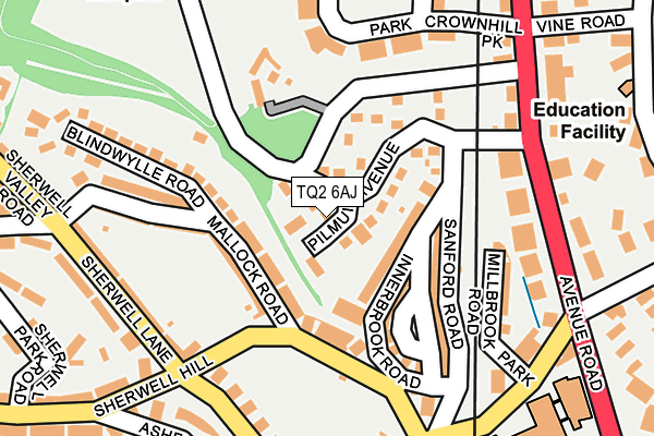 TQ2 6AJ map - OS OpenMap – Local (Ordnance Survey)