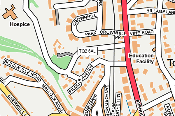 TQ2 6AL map - OS OpenMap – Local (Ordnance Survey)