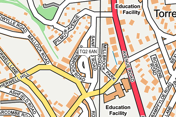 TQ2 6AN map - OS OpenMap – Local (Ordnance Survey)