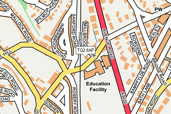 TQ2 6AP map - OS OpenMap – Local (Ordnance Survey)