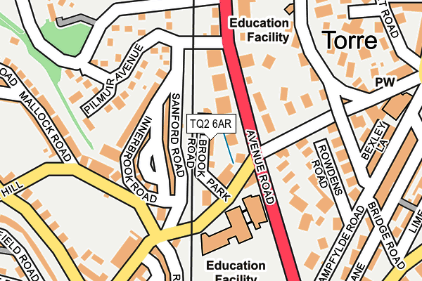 TQ2 6AR map - OS OpenMap – Local (Ordnance Survey)