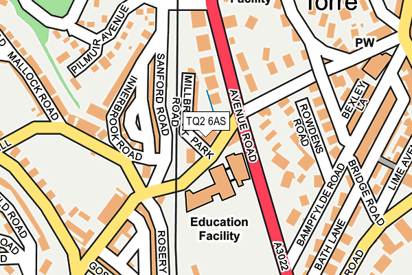 TQ2 6AS map - OS OpenMap – Local (Ordnance Survey)