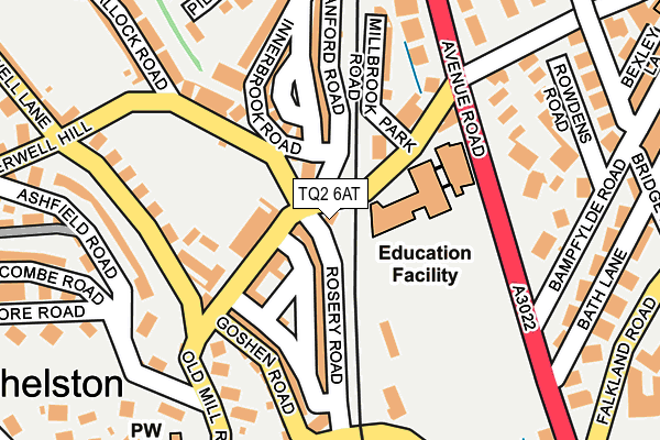 TQ2 6AT map - OS OpenMap – Local (Ordnance Survey)