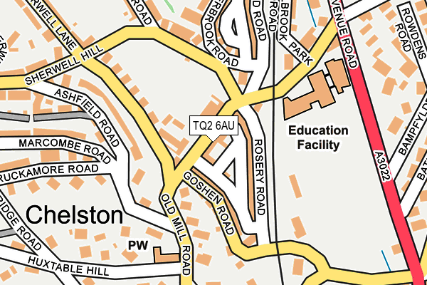 TQ2 6AU map - OS OpenMap – Local (Ordnance Survey)