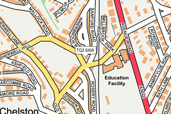 TQ2 6AW map - OS OpenMap – Local (Ordnance Survey)