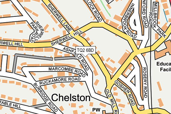 TQ2 6BD map - OS OpenMap – Local (Ordnance Survey)