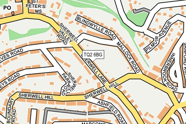 TQ2 6BG map - OS OpenMap – Local (Ordnance Survey)