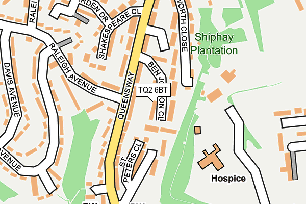 TQ2 6BT map - OS OpenMap – Local (Ordnance Survey)