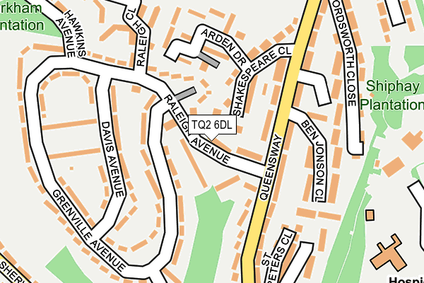 TQ2 6DL map - OS OpenMap – Local (Ordnance Survey)