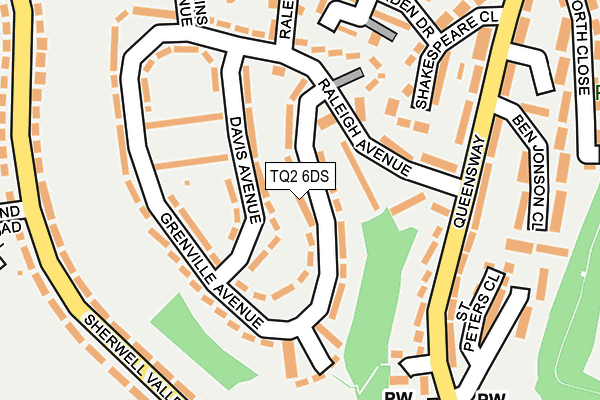 TQ2 6DS map - OS OpenMap – Local (Ordnance Survey)